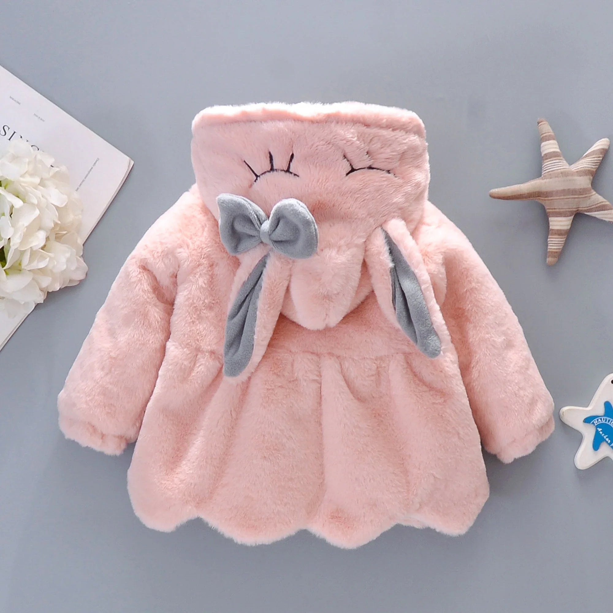 New Winter Coat Baby Girl Cold Protection Cute Hooded Coat With Free Bag For Kids (Available) (Copy)