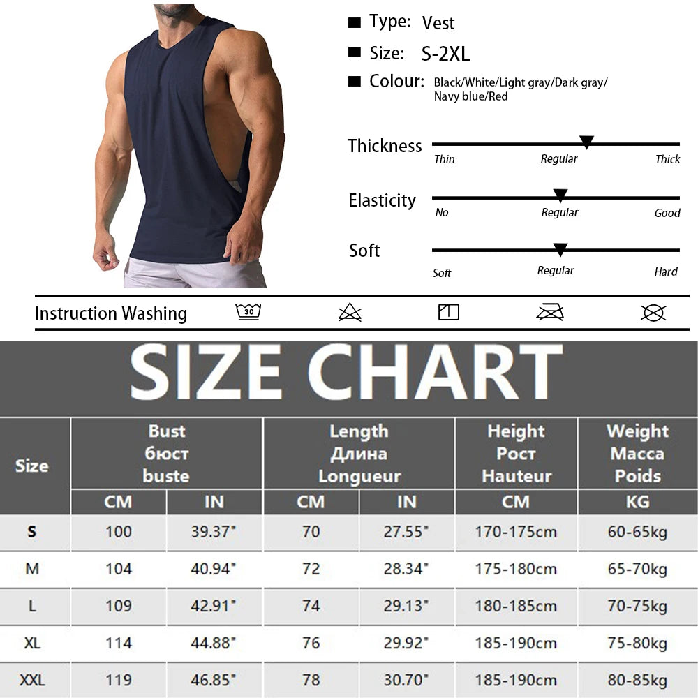 Summer Men's Vest Gym Tank Top Fitness Training Quick-drying Loose Bodybuilding Sleeveless Shirt Male Vest Clothing