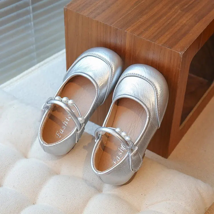 New Kids Leather Shoes Soft Soled Anti Slip Girls Casual Simple Mary Jane Shoe
