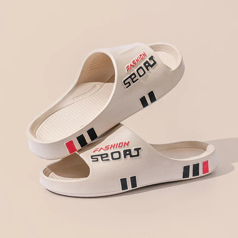 Summer Men Sport Style Slippers Soft Sole Bathroom Anti-slip Outdoor Wear-resistant Beach Fashion Leisure Flat Home Shoes Couple