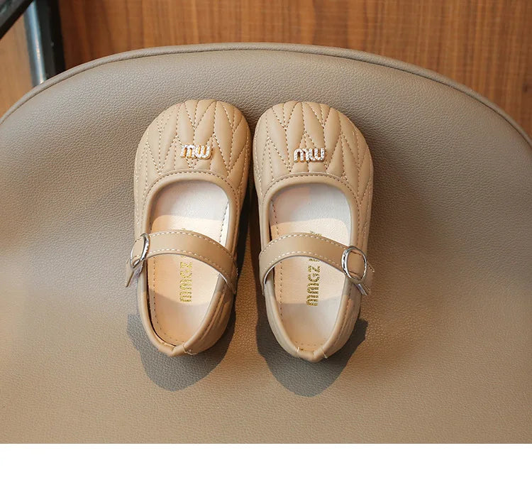 Spring Autumn New Single Shoes Shallow Mouth Bean Shoes Women's Baby Soft Women's Children's Leather Shoes