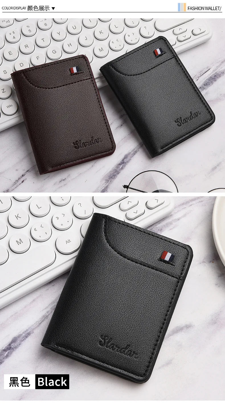 Men's Wallet Short Wallet Card Holder Fashion Thin Multi Card Business Soft Leather Wallet for Men Bolsa Feminina Coin Purse