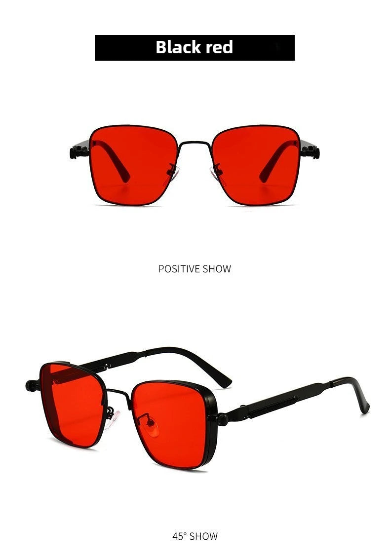 Sun Glasses New Eyeglasses Vintage Steampunk Square Metal Sunglasses Fashionable Versatile Unisex Eyewear Unique Statement Style