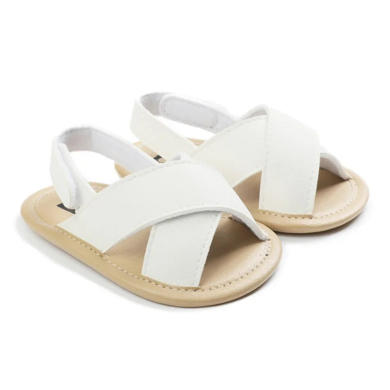Summer Baby Boys Girls Shoes PU Solid Color Anti-Slip Infant Sandals Toddler First Walkers Casual Newborn Shoes 0-18M (Available)
