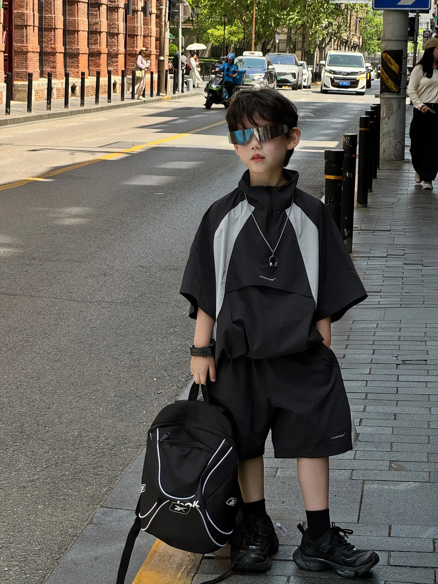 New Handsome Casual Work Clothes Set for Children, Boys' Sports and Leisure, Breathable Two Piece Set, Trendy