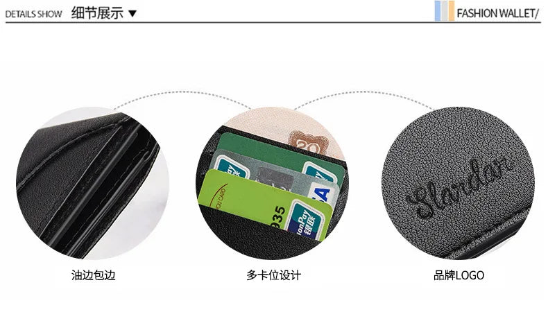 Men's Wallet Short Wallet Card Holder Fashion Thin Multi Card Business Soft Leather Wallet for Men Bolsa Feminina Coin Purse