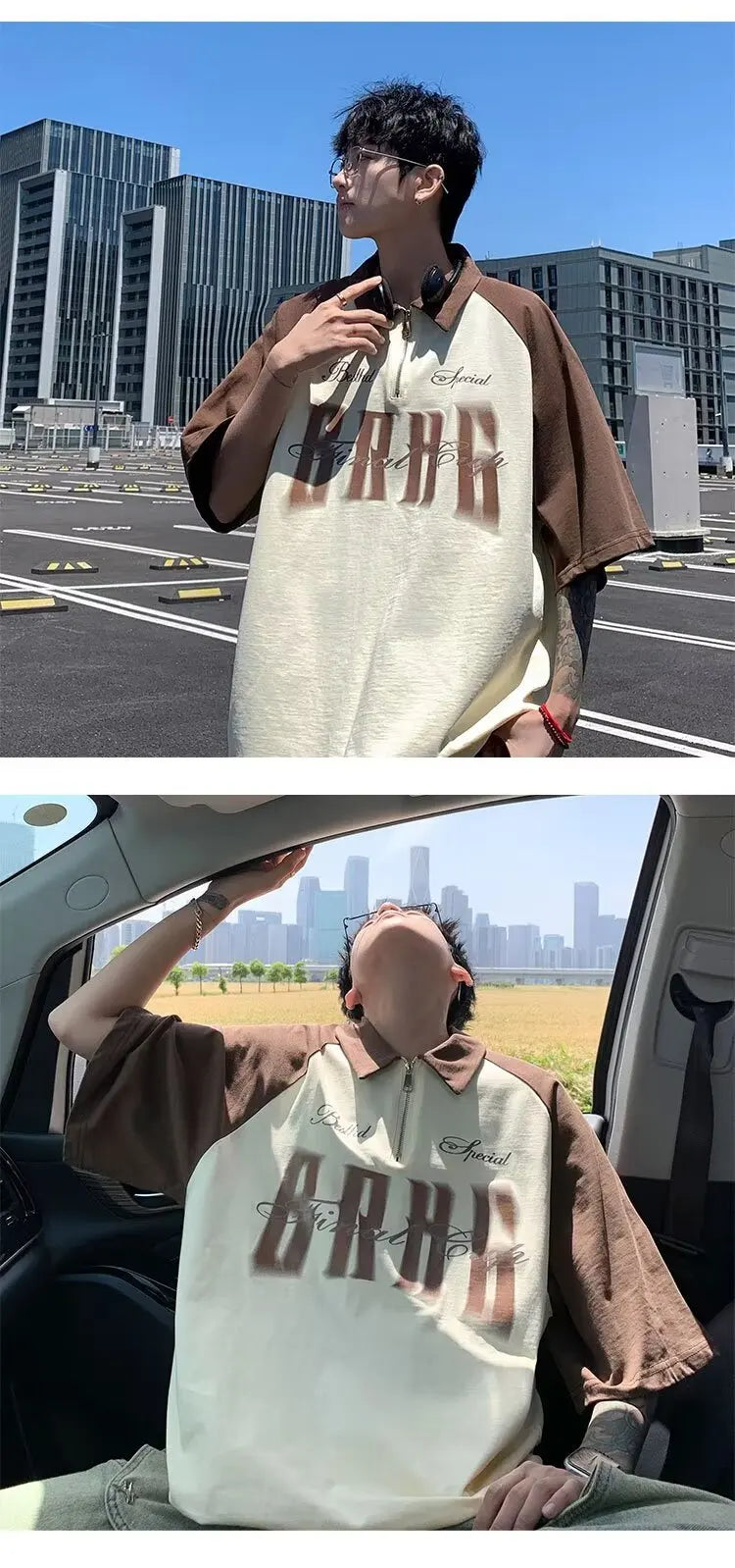 Short Sleeved Polo Shirt For Men Summer American Retro Casual Sportswear Cool And Trendy T-shirt Explosive Street Half Sleeve