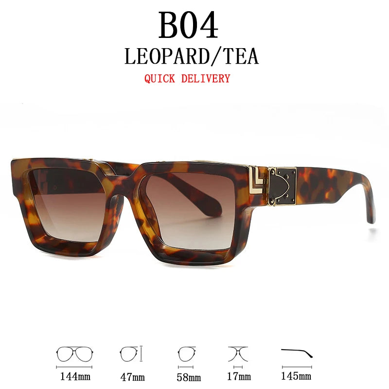 Millionaire Sunglasses For Men Vintage Square Sun Glasses Fashion Retro Sunglasses Women Trendy Luxe Gafas De Sol Hombre Lunette