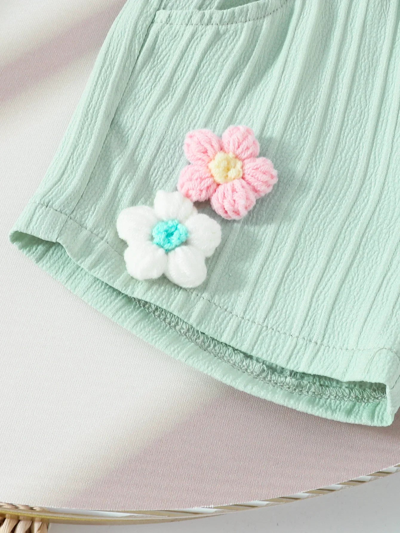 Children's Clothing Sets Small Flower Sleeveless Top + Bow Shorts 2pcs Sets Toddler Girl Clothes Kids Boutique Clothes