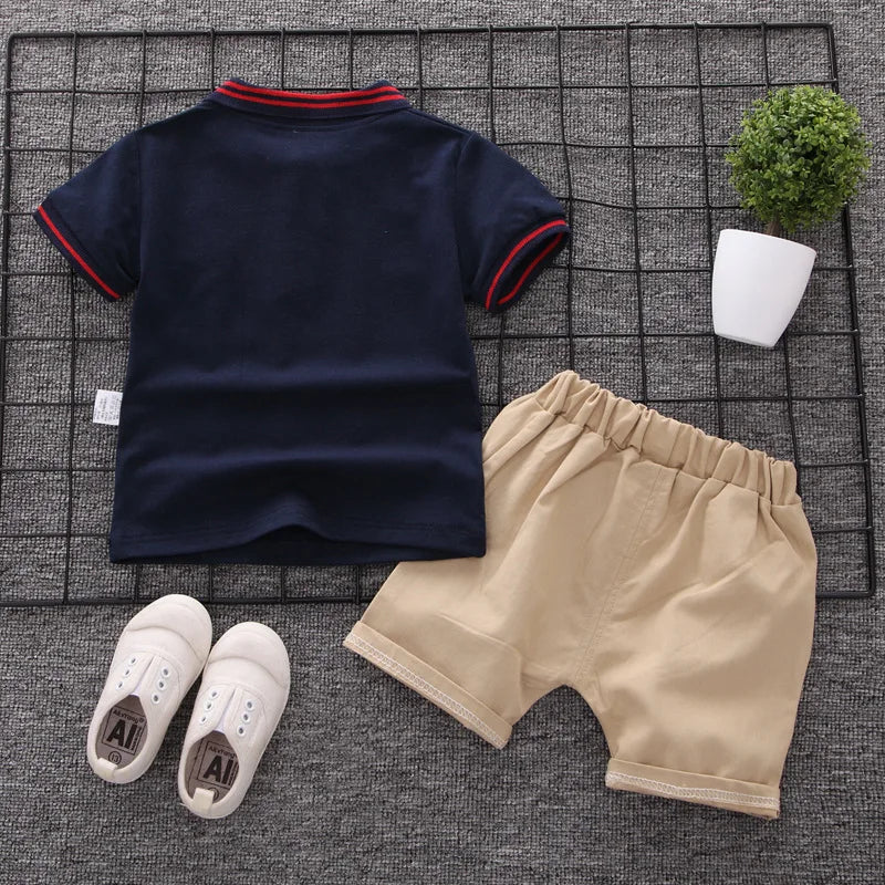 Baby Boy Clothes Summer Children Clothing Polo Shirt Sets Boys Short Toddler Sleeve T-shirt Kids Sports Suit 2pcs Cotton 1-5y (Available)