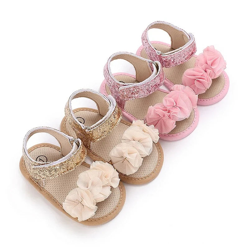 VALEN SINA 0-18M Newborn Baby Girls Summer Shoes Sandals First Walkers Newborn Shoes Casual Soft Sole Sandals Toddler Shoes (Available)