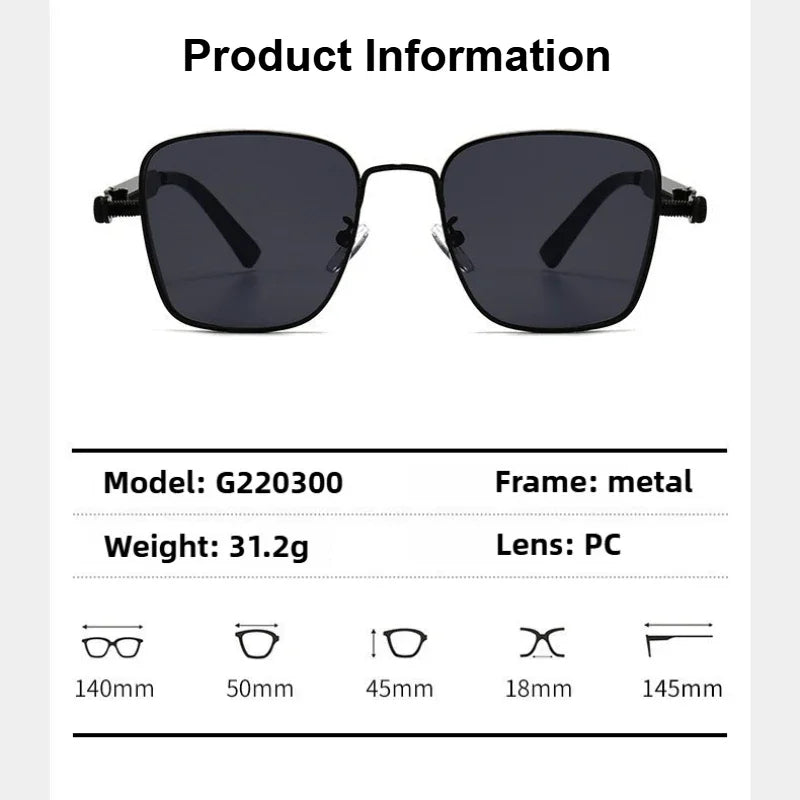 Sun Glasses New Eyeglasses Vintage Steampunk Square Metal Sunglasses Fashionable Versatile Unisex Eyewear Unique Statement Style