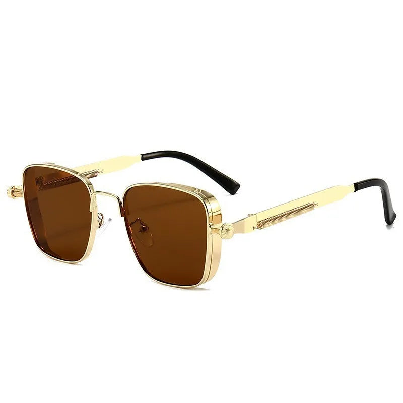 Sun Glasses New Eyeglasses Vintage Steampunk Square Metal Sunglasses Fashionable Versatile Unisex Eyewear Unique Statement Style