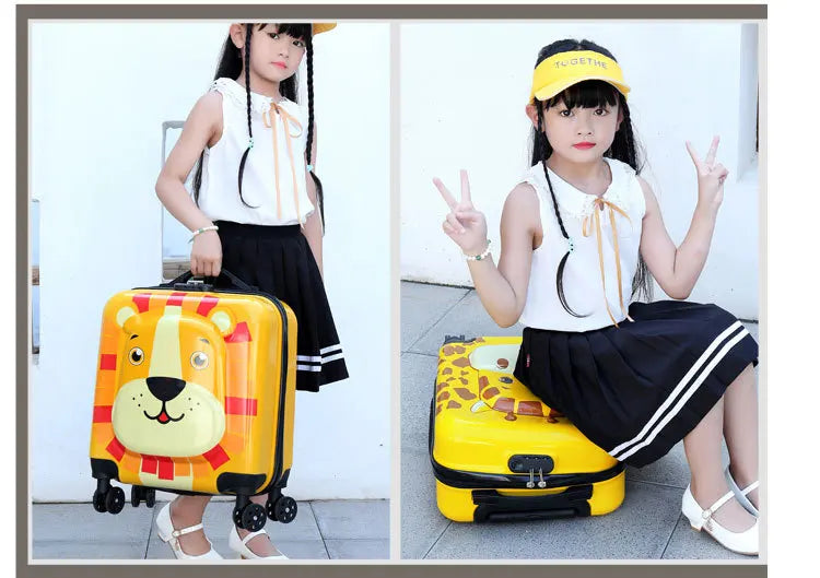 Children's Trolley Case Universal Wheel Cartoon Animal Portable Luggage Multi Function Boarding Case