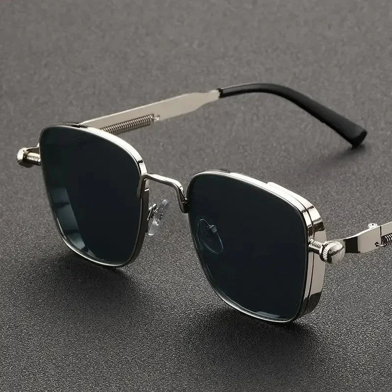 Sun Glasses New Eyeglasses Vintage Steampunk Square Metal Sunglasses Fashionable Versatile Unisex Eyewear Unique Statement Style