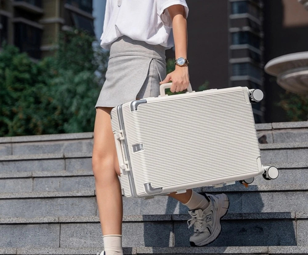 16"/20" Suitcase Carry-on Boarding for Women Travel Trolley Case with Aluminum Frame Password Lock Rolling Luggage 22/24/26/28"