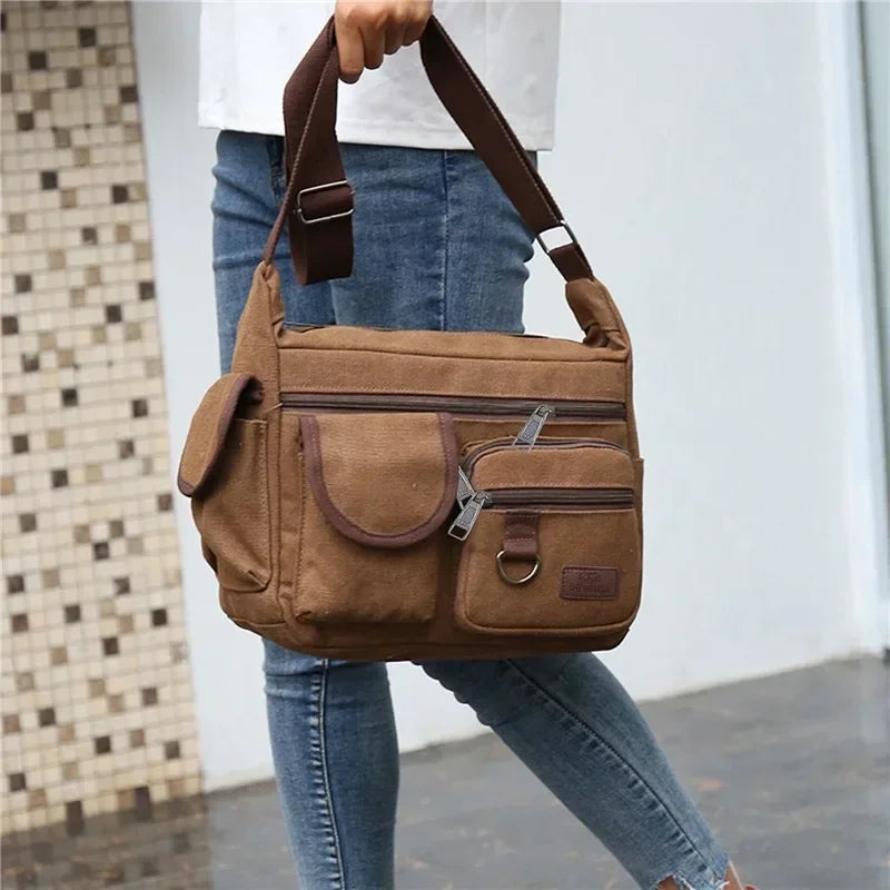 Casual Tote Travel Male Crossbody Bag Men's Canvas Shoulder Bags Luxury Messenger Bags Fashion High Quality Handbag Chest Bag