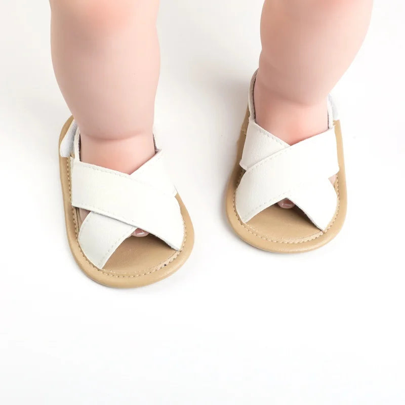 Summer Baby Boys Girls Shoes PU Solid Color Anti-Slip Infant Sandals Toddler First Walkers Casual Newborn Shoes 0-18M (Available)