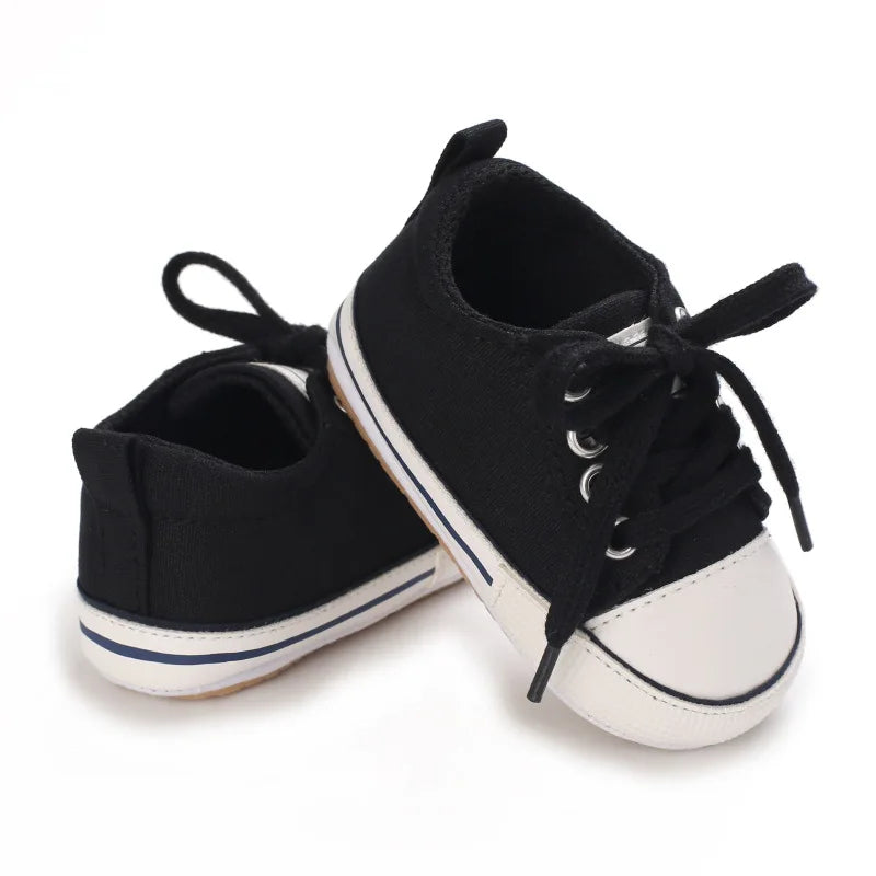 Baby Boys Girls Canvas Shoes Non-slip Rubber Sole Comfortable Soft Unisex Baby Basketball Shoes 0-18M