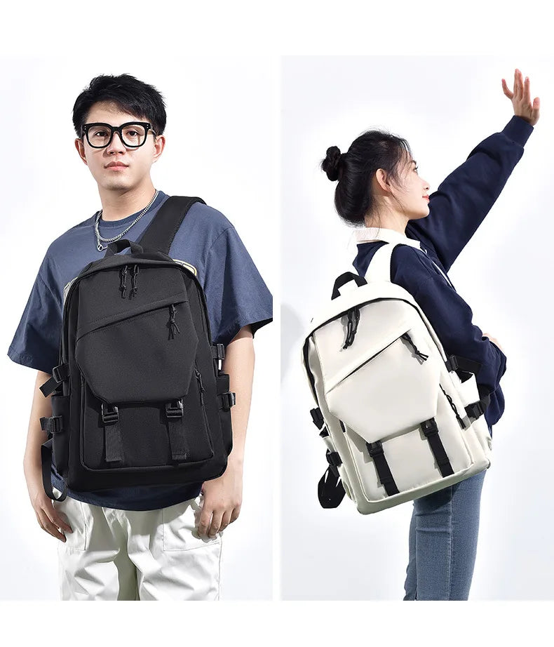 Fashionable Travel Backpack, Couple's Bag, College Student Design Trendy Backpack, Breathable Shoulder Strap, With Side Pockets
