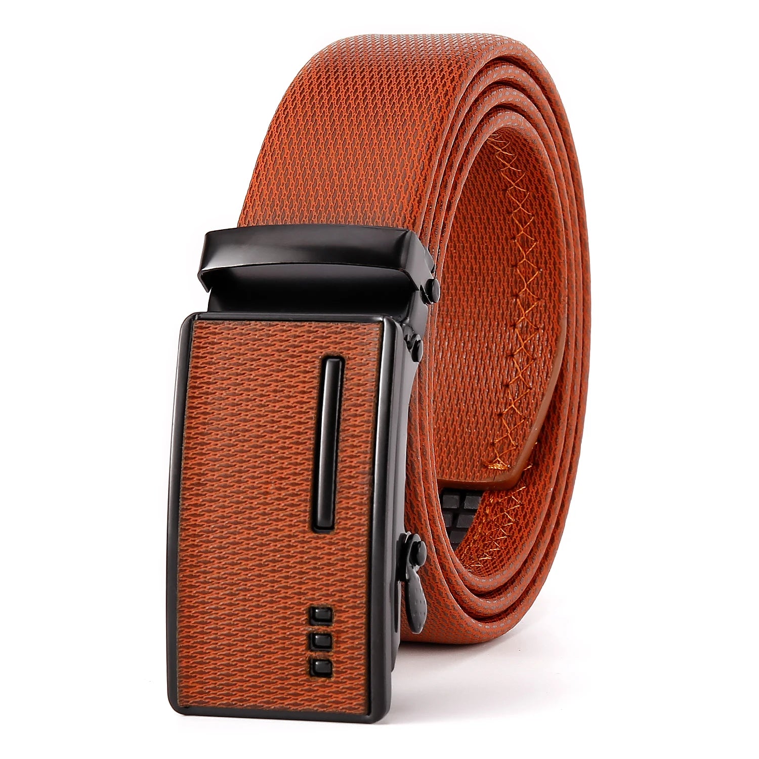 Dark Color Mens Belt Automatic Buckle Stylish Geometric Pattern Durable   Fashion Accessory Gift Letter Designer Belt for Men