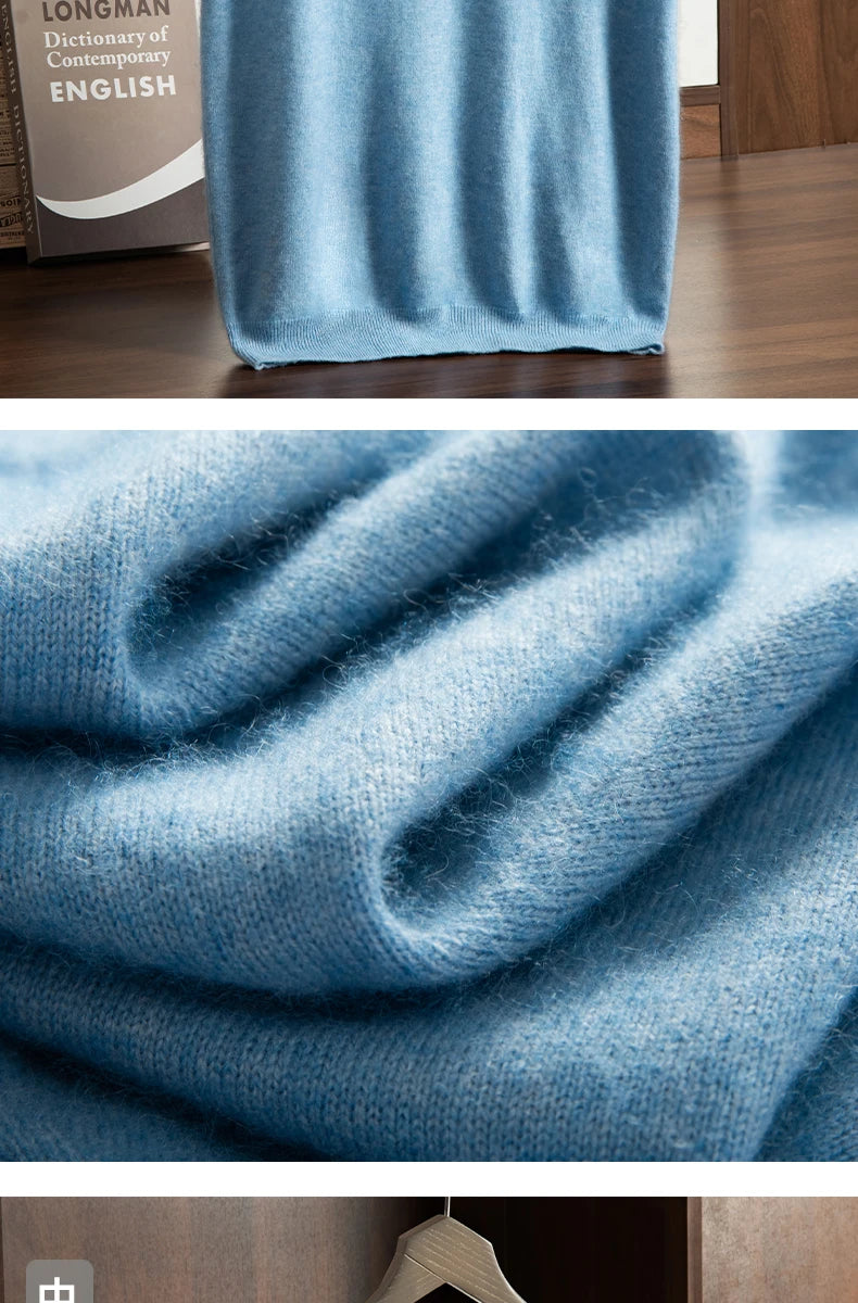 Men's T-shirt spring/Summer New Item 100% Cashmere Short Sleeved Men's Round Neck Knitted Pullover Vest Casual Men's Clothing