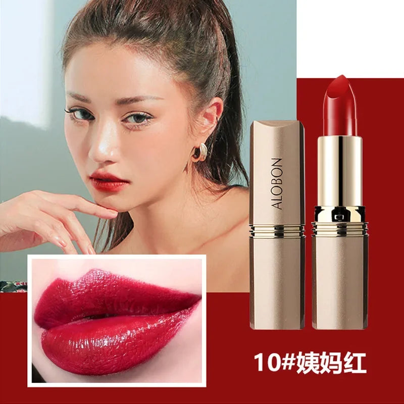 Pink Lipstick Waterproof Matte 24 Hours Long Lasting Non-Stick Cup Red Rose Lip Tint Velvet Cosmetic Women Make Up