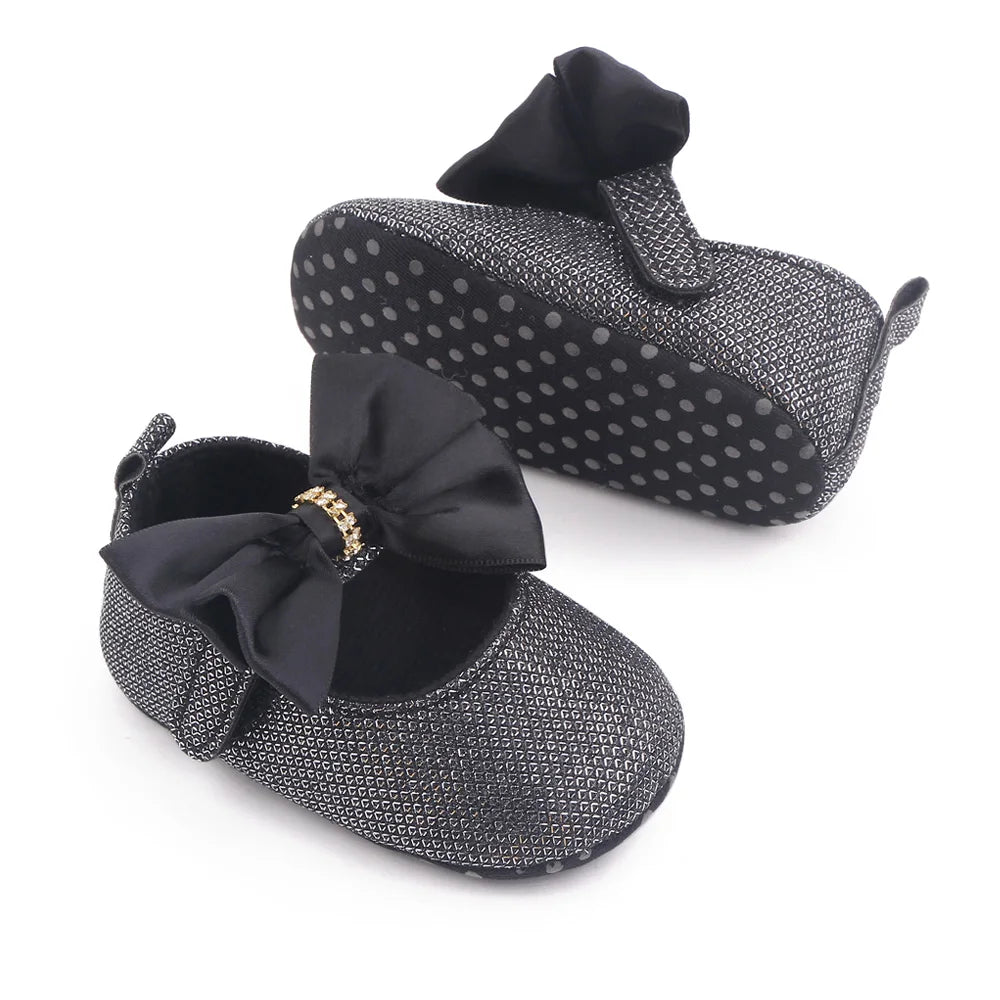 Spring Autumn Beautiful Baby Girl Princess Shoes Soft Soled Butterfly Bowknot Fashion Design Solid Newborn Prewalker Shoes