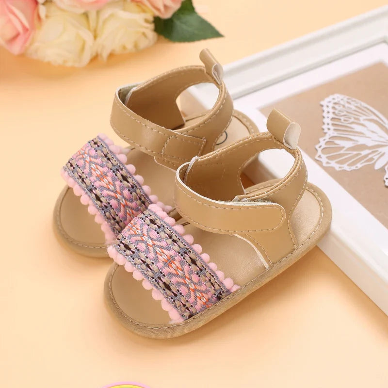 VALEN SINA 0-18M Newborn Baby Girls Summer Shoes Sandals First Walkers Newborn Shoes Casual Soft Sole Sandals Toddler Shoes (Available)