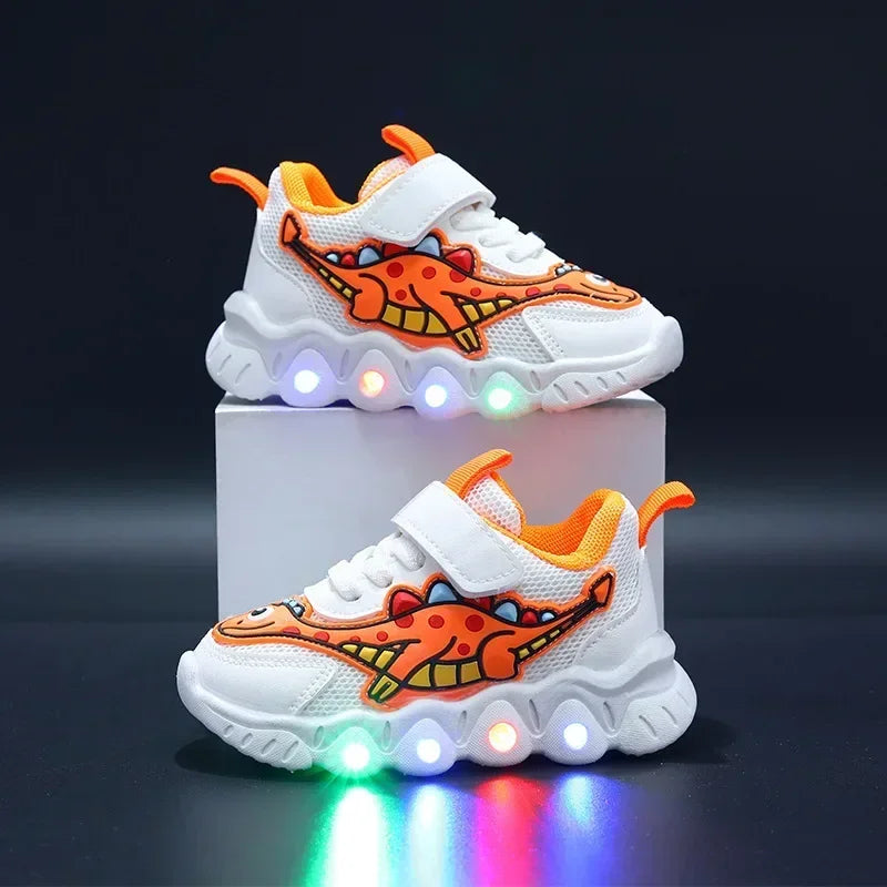 Children Cute Cartoon Boys Casual Sneaker for Children Shoes Girl Mesh Breathable Lighting Shoes Baby Illuminated Shoe