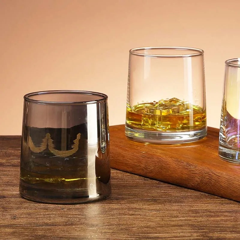 INS-style glass cups,colored trapezoidal couple's household whiskey glasses, bar and hotel mouthwash cups, beer mugs, water cups