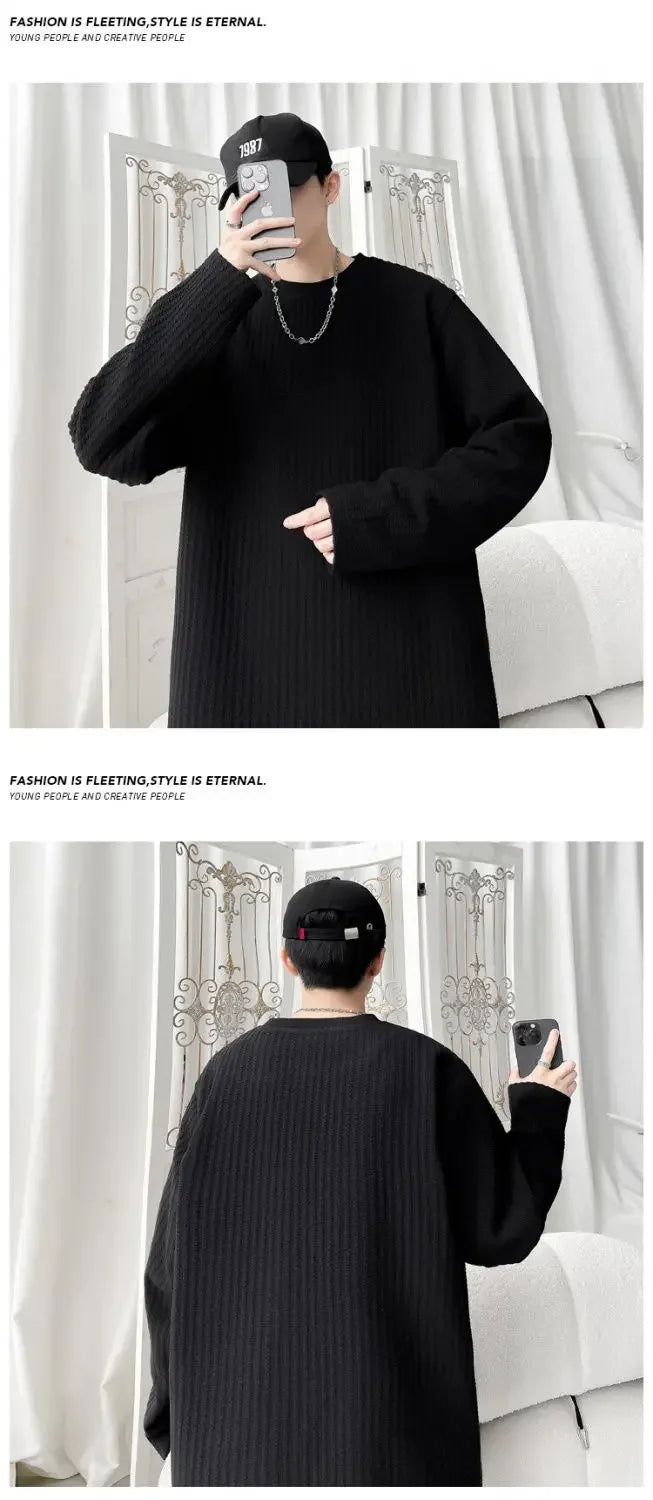 Long-sleeved T-shirt Men's Autumn Trendy Inner Wear Loose Casual Handsome Base Shirt Top