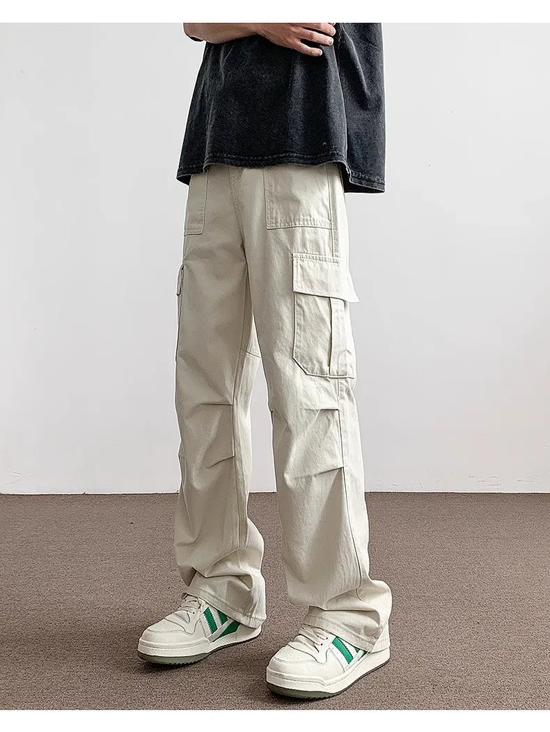 Pants Men's Trendy American Paratrooper Overalls Men's Summer Casual Handsome Outdoor Loose Straight