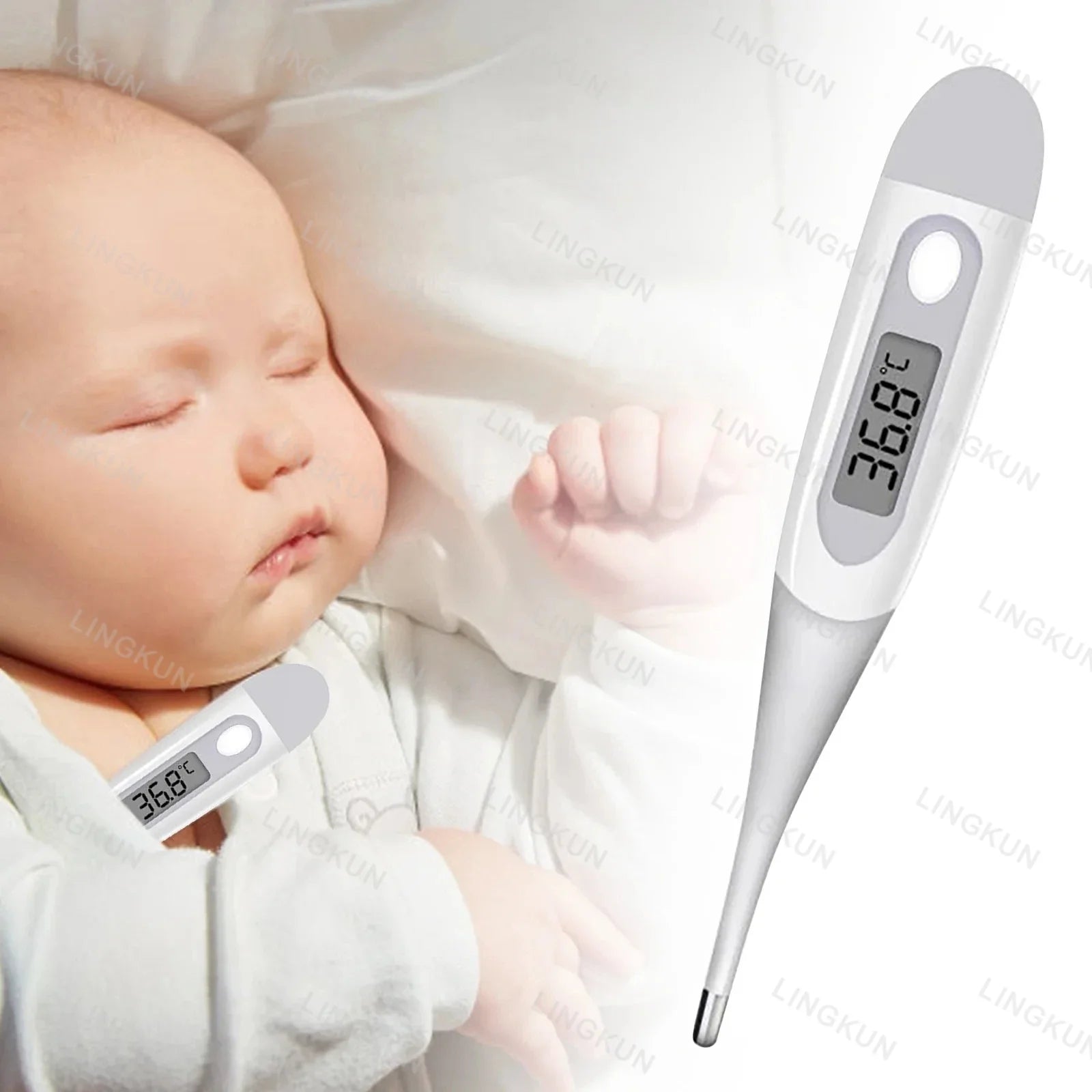 Household Adults Children Thermometers for Fever Thermometer Electronic Soft Head Digital Oral Armpit Temperature Measurement