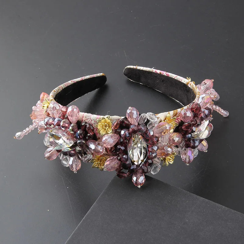 Gorgeous Personality Rhinestone Headwear Fashion Hairband Luxury Baroque Rhinestone Headband Wedding Ladies Bridal Hair