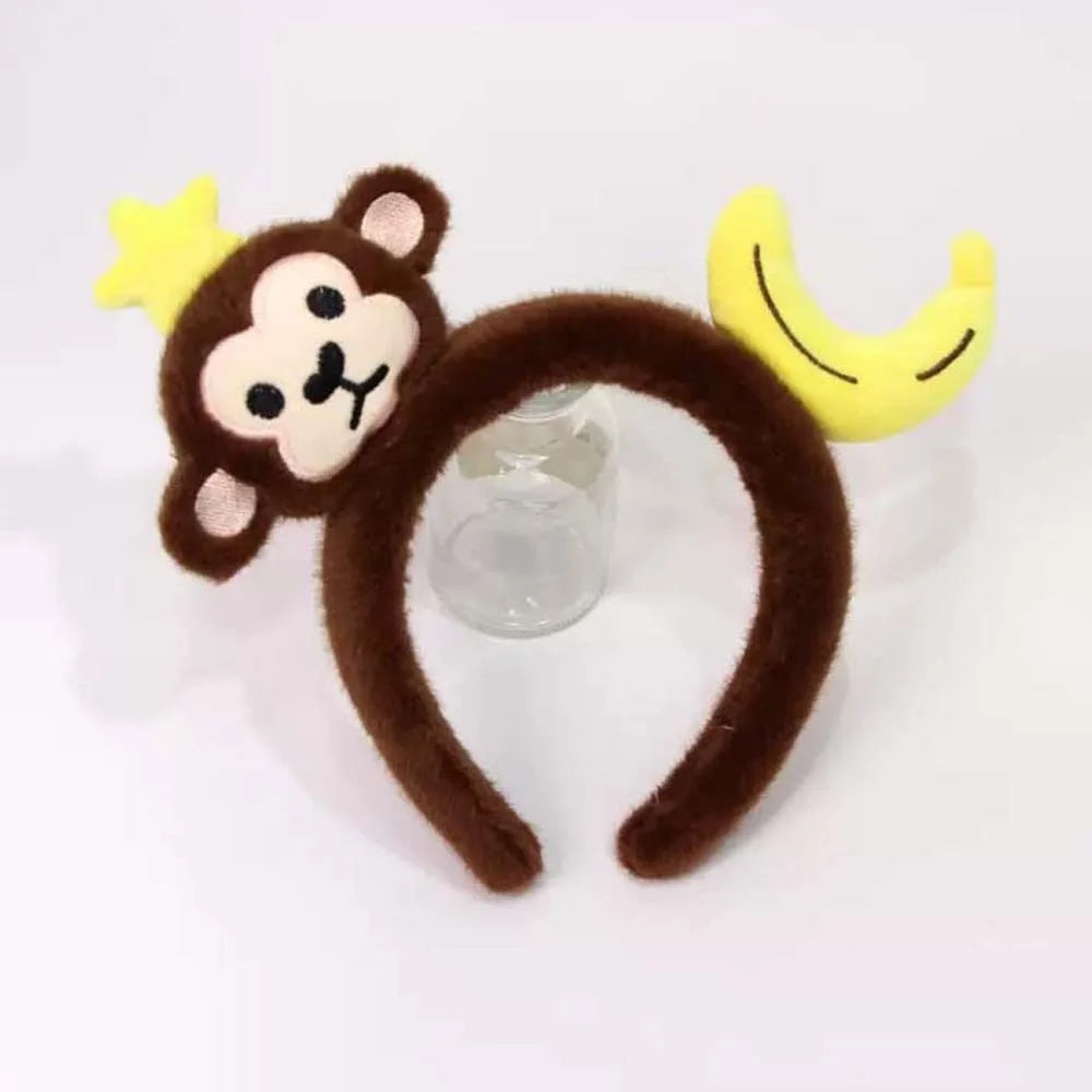 Sweet Hair Accessories Dachshund Hair Hoop Plaid Bow New Year Headwear Red Headband Moon Creative Cartoon Monkey Hairband Girls