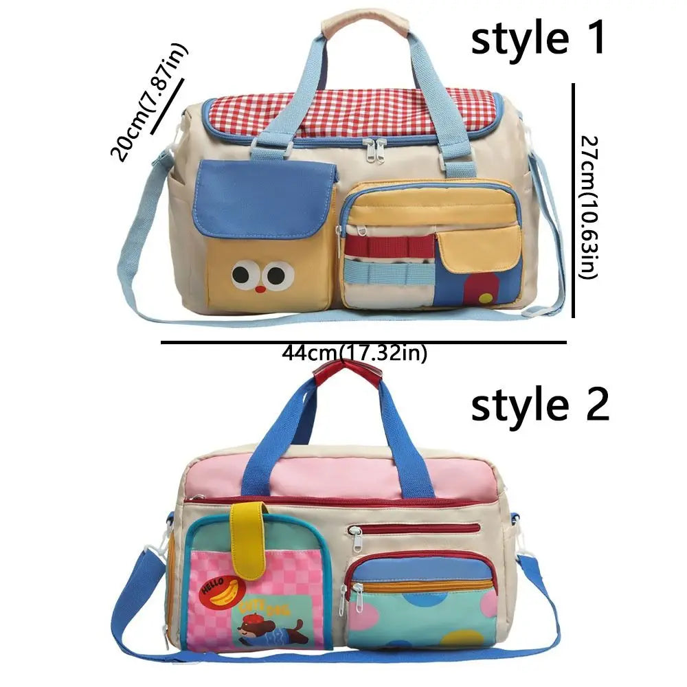 Large Capacity Dopamine Travel Bag Multiple Pockets Dedicated Shoe Compartment Travel Duffle Bag Colorful Water-resistant