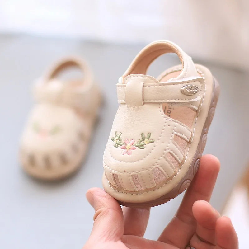 Baby Boys Girls Sandals Summer Baby Wedding Dress Flat Shoes Newborn Crib Shoes First Walkers Prewalkers Shoes