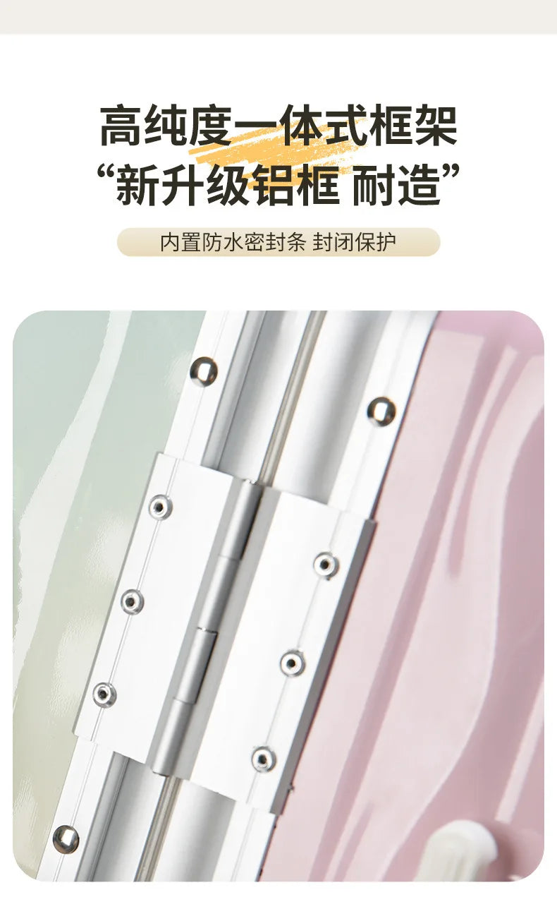 20 inch luggage case, new large capacity suitcase, 24 aluminum frame travel case, durable password box