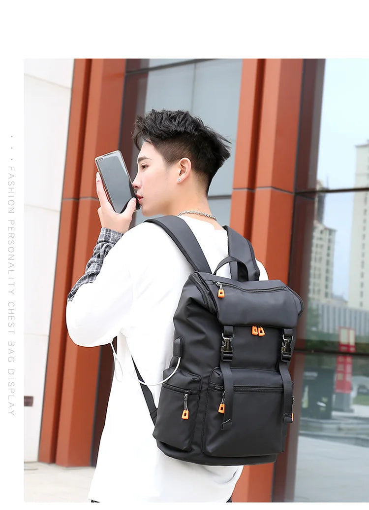 Men's Backpack Large Capacity Travel Fashion Trend Outdoor Mountaineering Bag Business Leisure Rucksack Computer Knapsack