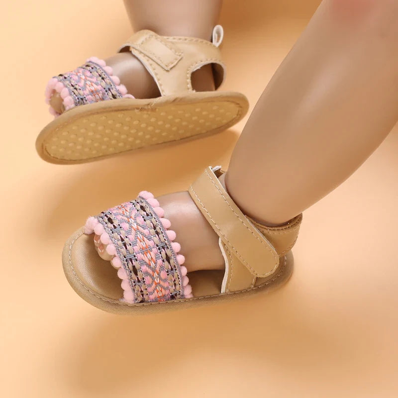 VALEN SINA 0-18M Newborn Baby Girls Summer Shoes Sandals First Walkers Newborn Shoes Casual Soft Sole Sandals Toddler Shoes (Available)