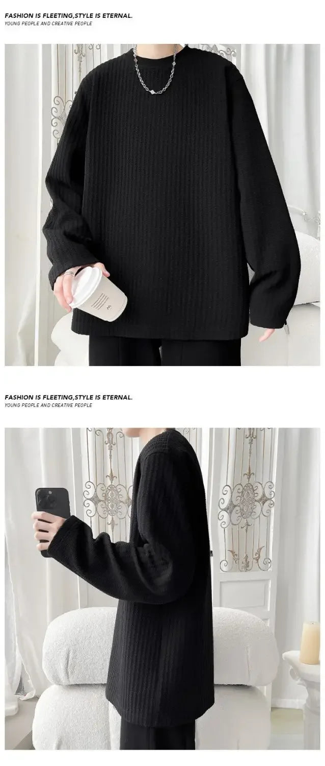 Long-sleeved T-shirt Men's Autumn Trendy Inner Wear Loose Casual Handsome Base Shirt Top