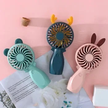 Portable Handheld Fans USB Charging Cartoon Desktop Mini Fan Fisherman Student Summer Outdoor Climbing Fishing Tools Fans