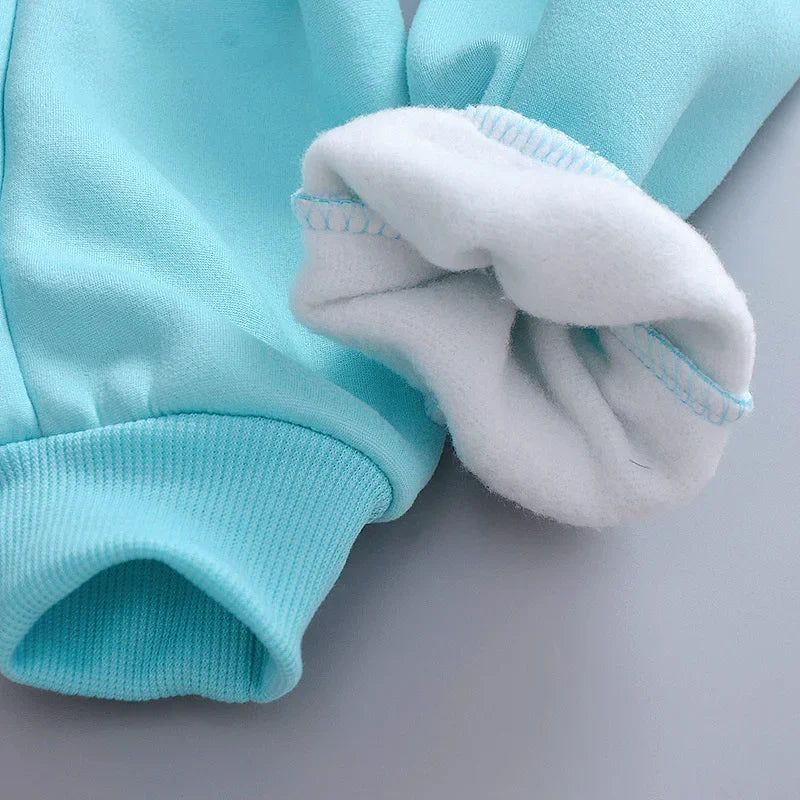 New Autumn Winter  Baby Girl Clothes Children Boys Thickened Hooded Vest T-Shirt Pants 3Pcs/Sets Toddler Costume Kids Tracksuits (Available)