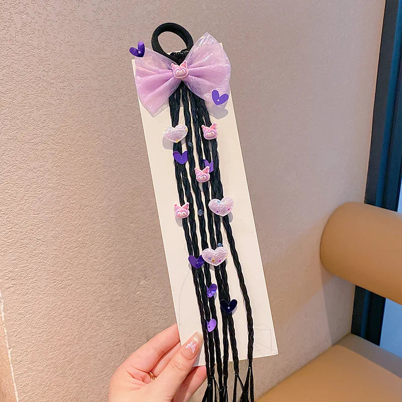 Children's baby cute braid hair tie high ponytail headband hair accessory kawaii gift new style