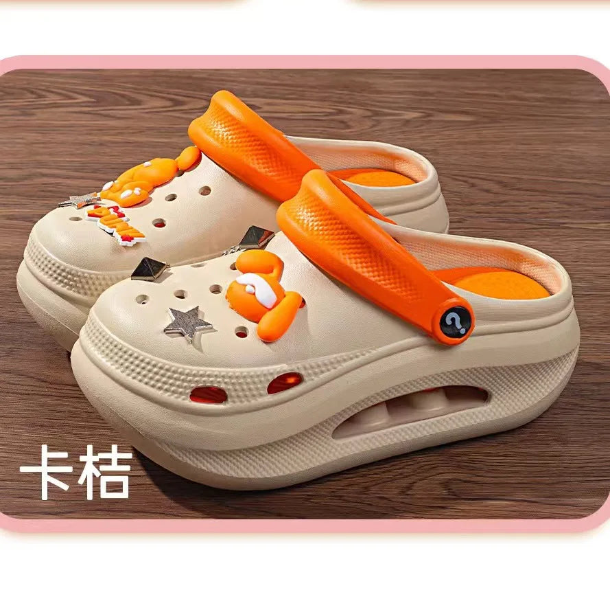 New summer thick bottom high elastic waterproof EVA clogs shoes comfortable sandals non-slip half slippers beach shoes