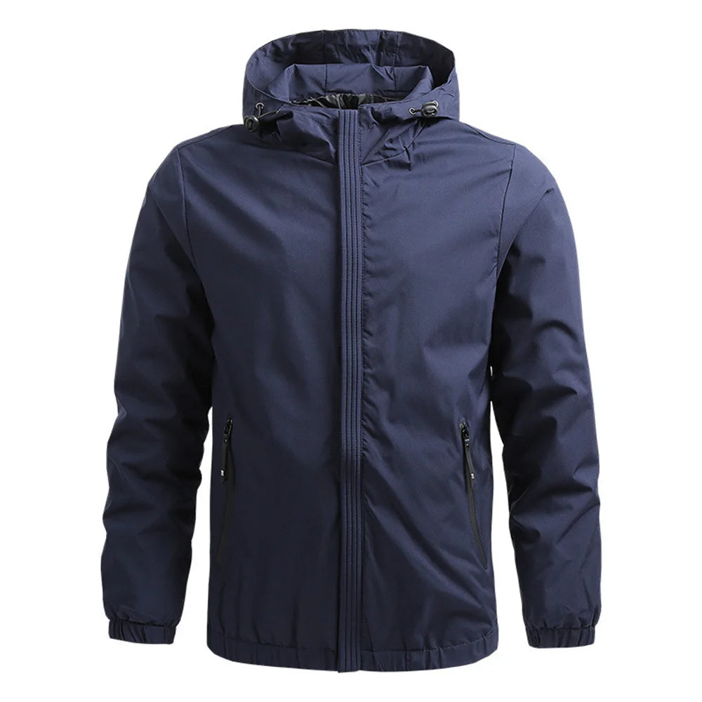 Men's hooded casual jackets, outdoor hiking and mountaineering suits, sports jackets, solid and well-fitting clothes for men