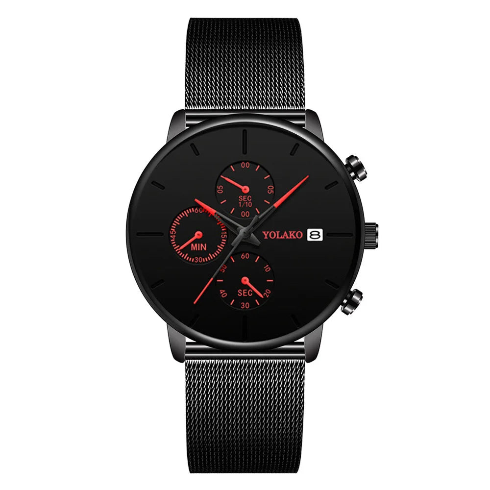 Mens Luxury Watches for Men Business Casual Ultra Thin Clock Male Stainless Steel Mesh Belt Quartz Watch relogio masculino