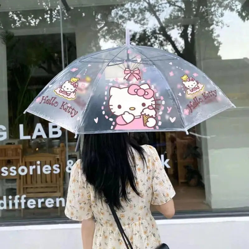 Sanrio Kuromi Folding Umbrella Cinnamoroll Printed Windproof Kawaii Mini Storage Girl Gift Rainy Outing Portable Lightweight Y2K