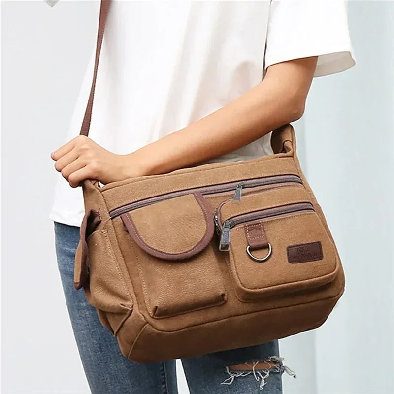 Casual Tote Travel Male Crossbody Bag Men's Canvas Shoulder Bags Luxury Messenger Bags Fashion High Quality Handbag Chest Bag